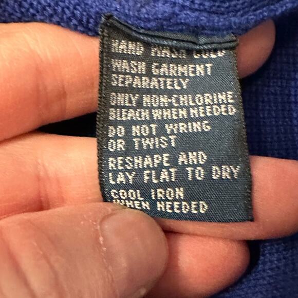 Vintage Polo Ralph Lauren Mens Large Royal Blue Zip Turtleneck sweater - Picture 5 of 5